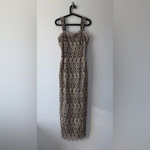 Vintage Gold and Black Formal Column Dress